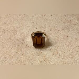 Avon Gold Ring with Rich Brown Gemstone Size 7